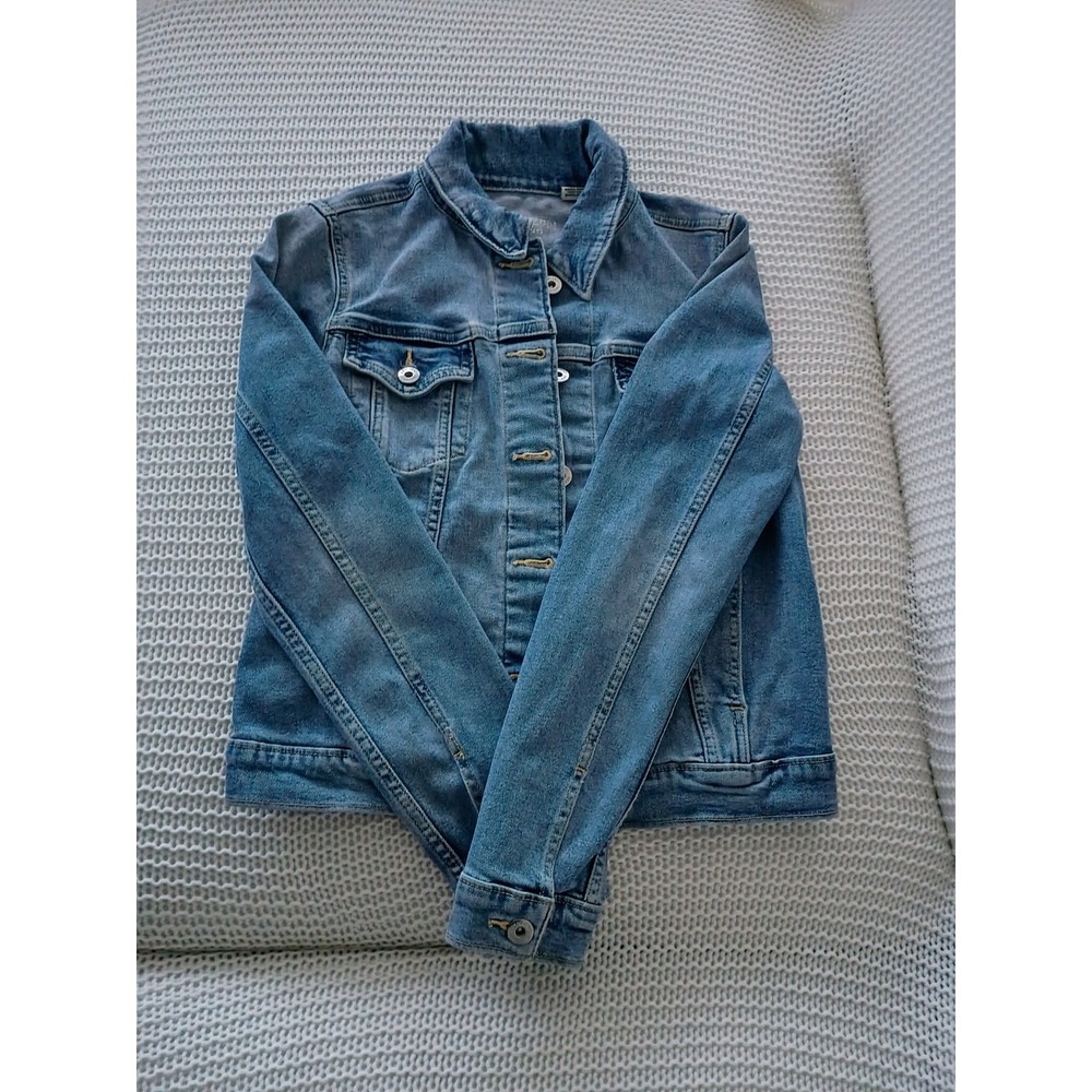 Levi's Denim Trucker Jacket Womens Blue Medium Wash Button Front Size‎ S - Picture 8 of 9